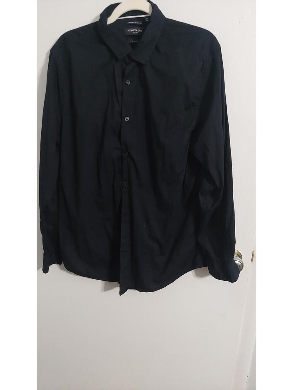 Kenneth Cole New York Slim Fit Black Dress Shirt XL